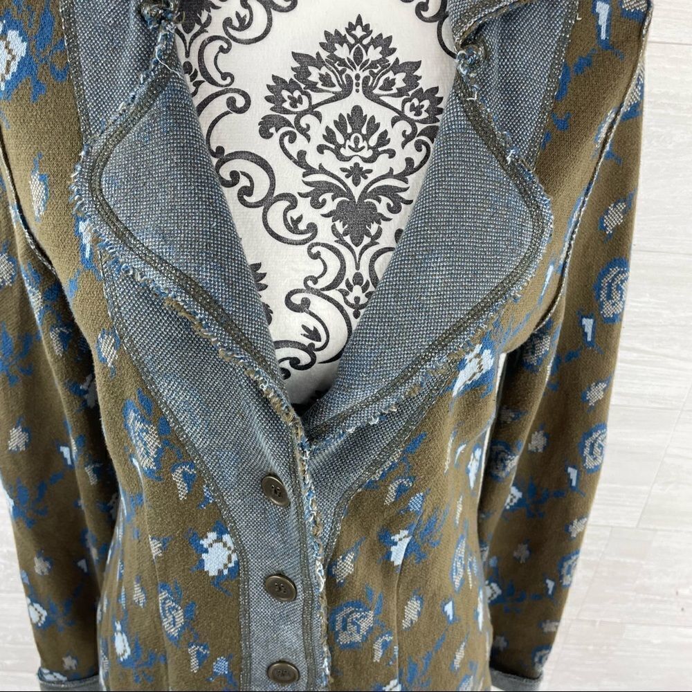 Anthropologie HWR Monogram Rose Jacquard Jacket - Picture 4 of 9